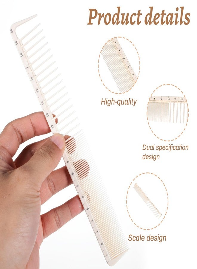 Macuezu 2PCS Hair Cutting Combs with Ruler Measurements, Anti-Static Professional Barber Comb for Salon, Hair Stylists and Barbers, Fine Cutting Combs - Image 3